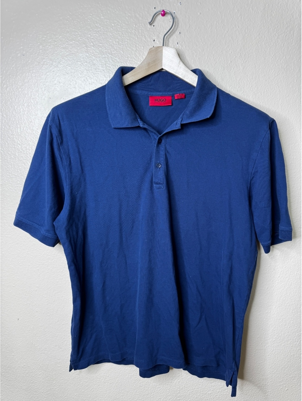 HUGO Hugo Boss Men’s XXL Blue Short Sleeve Cotton Polo Shirt Classic Fit